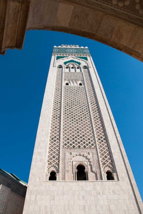 Moschea di Hassan II di Casablanca Il minareto è il più alto al mondo della Moschea di Hassan II