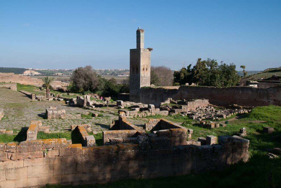 Rabat, necropoli di Chellah. Rabat, i resti della necropoli di Chellah, si vedono rovine romane, resti di forum, terme e tombe.