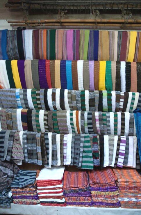 Fez Medina di Fez negozio di tessuti